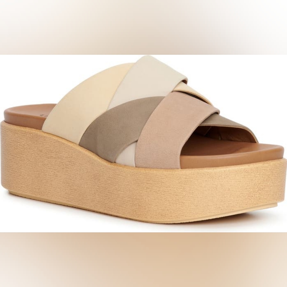Lucky Brand Women's Multi-Tone Platform Sandals - Cream, Tan, Brown